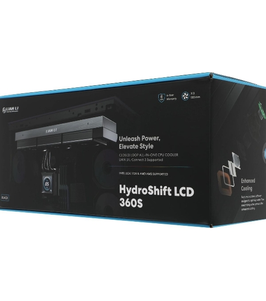 Система жидкостного охлаждения Lian-Li HydroShift LCD 360S Soc-AM5/AM4/1700 черный 4-pin 29.8dB Al+Cu LCD 330W Ret (G89.GHSLCD36SB.R0)