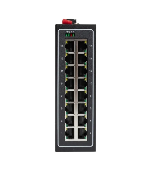 Коммутатор неуправляемый промышленный U-16T 16 портов 10/100Base-T(X) RJ45 монтаж на DIN-рейку TSX EKF TSX-U-16T