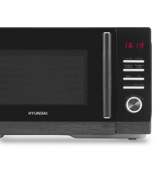 Микроволновая печь Hyundai HYM-D3012 черный, 25 л, 800 Вт, переключатели - кнопки, поворотный механизм