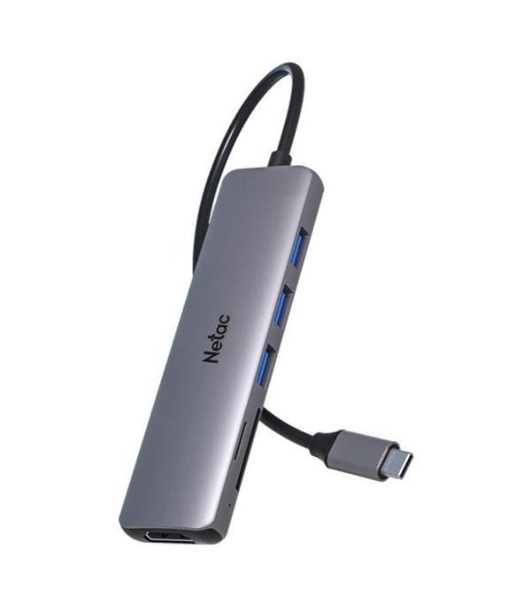 USB-концентратор Netac WF14, USB Type-C, USB/HDMI/MicroSD/SD, USB