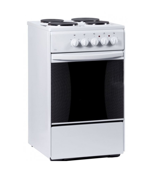 Плита электрическая Flama AE 1401 W белый, конфорок 4 шт, духовка 50 л, 50 см x 85 см x 60 см
