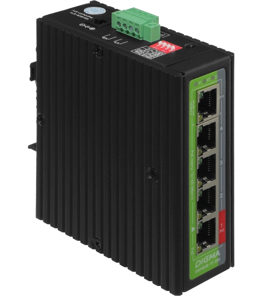 Коммутатор Digma DSP404F-1F-200, 5×100 Мбит/с, неуправляемый