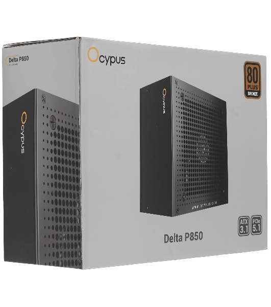 Блок питания Ocypus Delta P850, 850W, APFC, 80 PLUS Bronze, ATX 3.1, 120мм Fan (P850-BF)