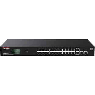 Коммутатор Web smart IP-COM G2228P-24-410W с 26 гигабитными портами и 2 SFP-портоми, PoE 24х30Вт (до 370Вт)