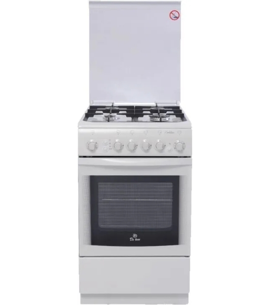 Плита газовая De Luxe 506040.01ГЭ КР белый, конфорок 4 шт, духовка 60 л, 50 см x 85 см x 60 см
