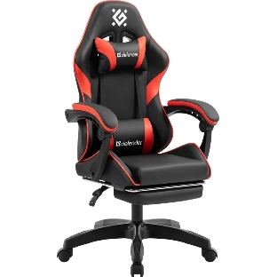 Кресло игровое Defender Serenity черный/красн,класс 2, PU,подножка
