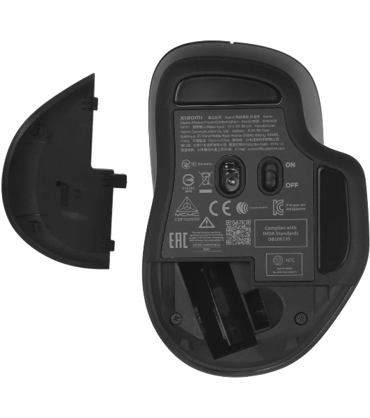 Мышь беспроводная Xiaomi Wireless Mouse Comfort Edition черный, 1200 dpi, радиоканал, USB, кнопки - 3