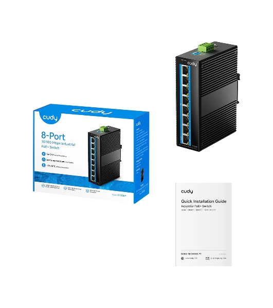 Коммутатор CUDY IF1008P, 8×100 Мбит/с, неуправляемый