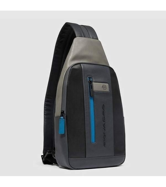Рюкзак слинг мужской Piquadro Urban CA6540UB00/NGR, кожа, черный/серый