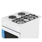 Плита комбинированная De Luxe 506022.03гэ(щ) ЧР-030 белый/черный, конфорок газовых 2 шт и электрических 2 шт, духовка 54 л, 50 см x 85 см x 60 см, фото2