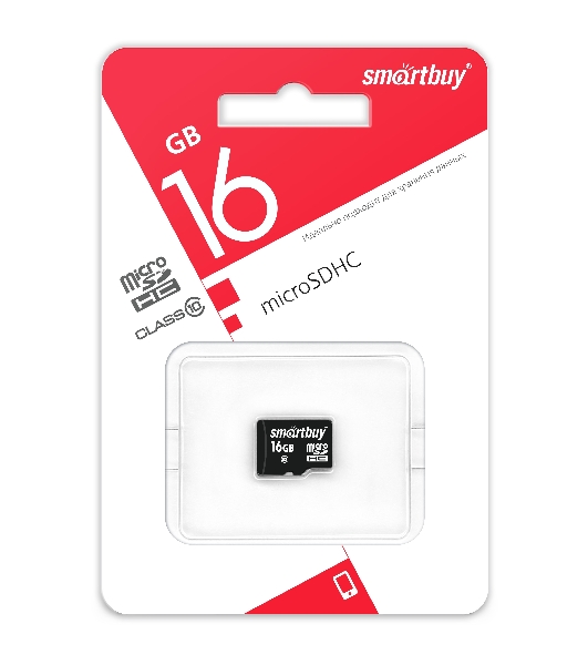 Флеш карта SDmicro Card 16Gb Smartbuy Сlass 10 (без адаптеров)