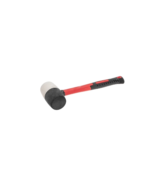 Киянка резиновая Kranz KR-12-8154 680 г, черно-белая резина, фибергласовая рукоятка