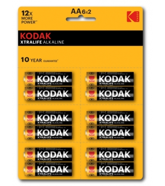 Батарейки Kodak LR6-12BL perforated (6x2BL) XTRALIFE Alkaline KAA-2x6 perf (144/576/18432) (цена за 1 шт)