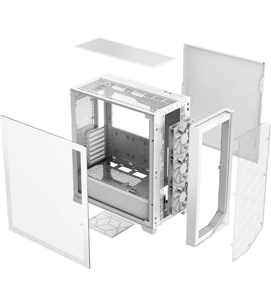 Компьютерный корпус PCCooler C3D510 WH ARGb, Tempered Glass Full Tower, White, TG, 0.7 SPCC, 3x120мм ARGb E-ATX, ATX, mATX, mITX 170/390/410мм 2x2.5', 2x3.5', 7xPCI 2xUSB-A 3.0 454.8x220x490.6мм