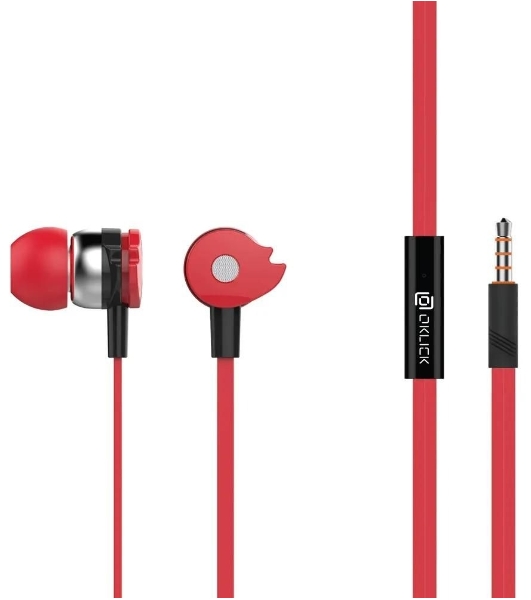 Проводные наушники Oklick HP-S-210 красный, внутриканальные, Jack 3.5 мм