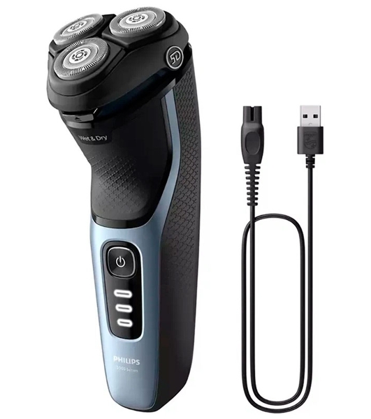 Электробритва Philips S3243/12 черный/голубой
