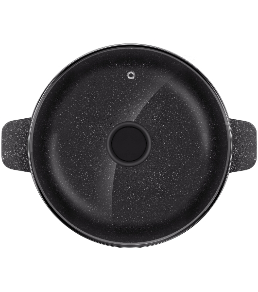 Кастрюля Maunfeld GALAXITE MF24GLX01CR 24 см, 4 л из литого алюминия со стеклянной крышкой