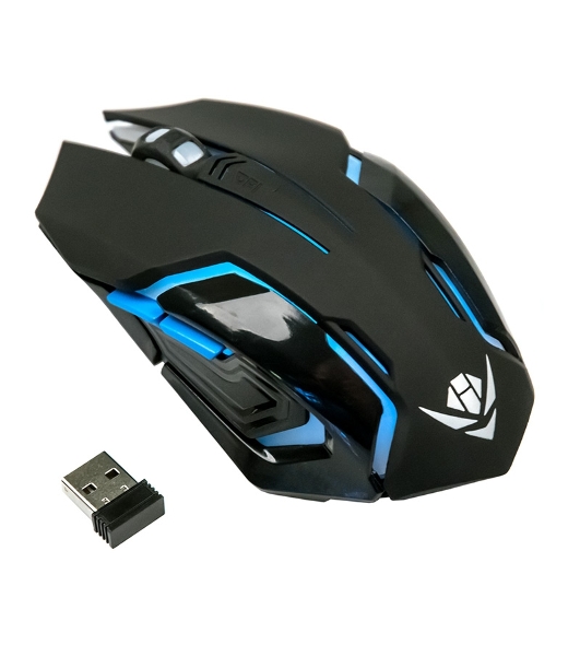Мышь беспроводная Nakatomi MROG-20UR черный, 2400 dpi, радиоканал, USB, кнопки - 6