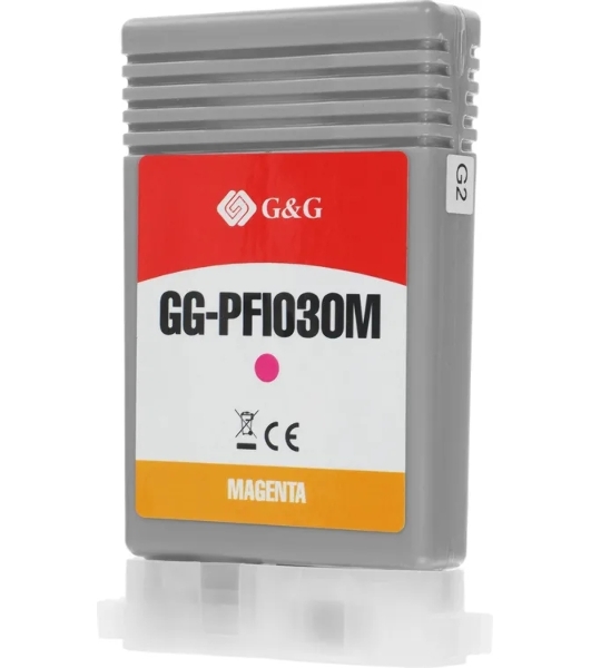 Картридж струйный G&G GG-PFI030M PFI-030M пурпурный (55мл) для Canon imagePROGRAF TA-20/30
