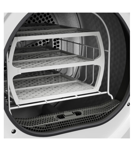 Сушильная машина Kuppersberg DM 593 W, High-Tech, загрузка 8 кг, 15 программ, тепловой насос, электронное кнопочное управление, корзина для сушки, блокировка от детей, энергоэффективность А++, белый