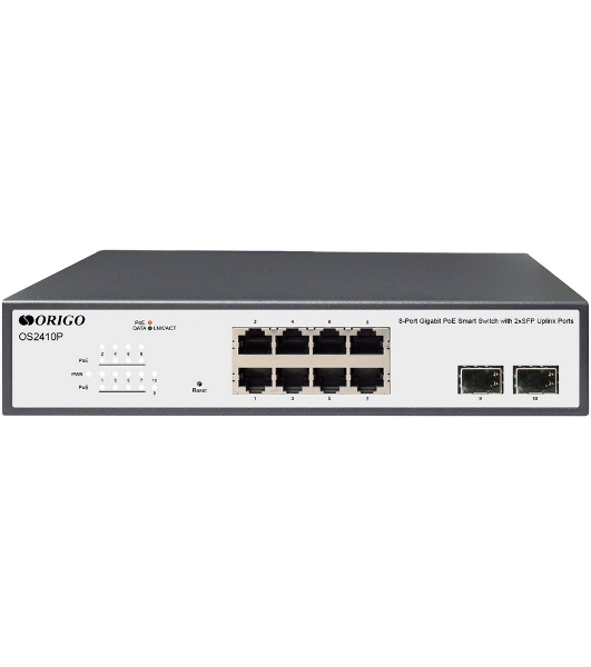 Коммутатор Origo OS2410P/120W OS2410P/120W/A1A 8x1 Гбит/с 2SFP 8PoE 120W настраиваемый