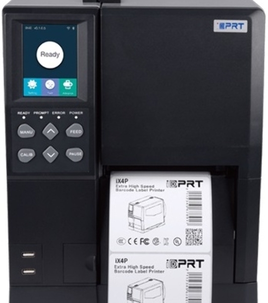 Принтер этикеток термотрансферный iDPRT iX4P Industrial 600 dpi, 102 мм/cек, USB, RS232, USB Host, Ethernet RJ-45, черный