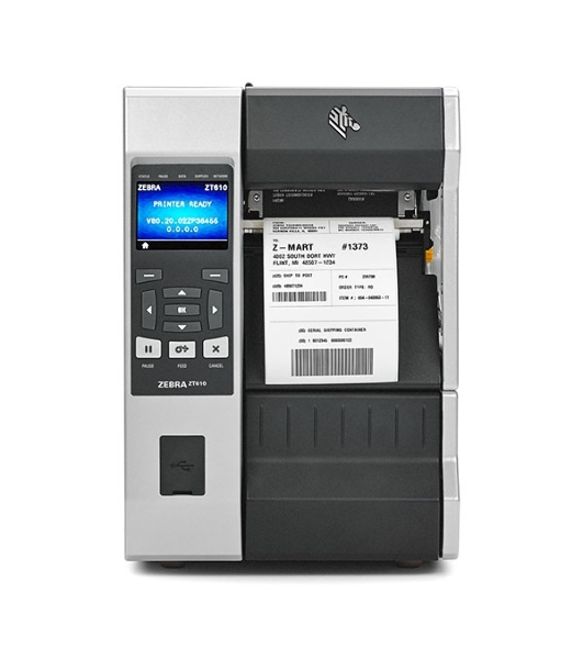 Принтер этикеток термотрансферный Zebra ZT610 4', 203 dpi, 356 мм/сек, Bluetooth, RS-232, USB, USB Host, Wi-Fi, серый