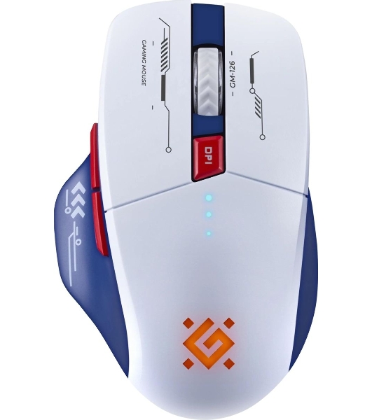 Мышь беспроводная Defender Tisa GM-126 белый/синий, 1600 dpi, радиоканал, Bluetooth, USB, кнопки - 6
