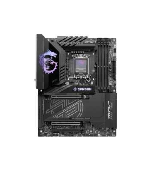 Материнская плата MSI MPG Z890 CARBON WIFI, LGA 1851, Intel Z890, 4xDDR5, 4xSATA, 5xM.2, 1xPCI-E 5.0 x16, 1xPCI-E 5.0 x8, 1xPCI-E 4.0 x4, 1xHDMI, 2xUSB-C Thunderbolt 4, 1xUSB-C 3.2 Gen 2, 10xUSB-A 3.2 Gen 2, 2x 5Gb LAN, 2x3.5 мм, 7.1, ATX