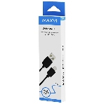 Кабель Maxvi MC-02 black USB-A - Type-C ток макс. нагрузки 2А, макс. напряжение 5V, длина кабеля 1м, материал PVC, черный, фото2