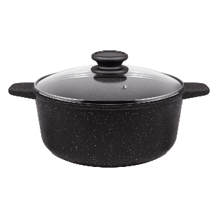 Кастрюля Maunfeld GALAXITE MF24GLX01CR 24 см, 4 л из литого алюминия со стеклянной крышкой
