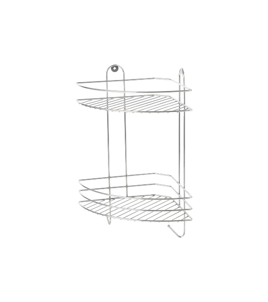 Полка угловая двухъярусная Рыжий кот Vento Plus 23*23*41,5 см хром (310848)