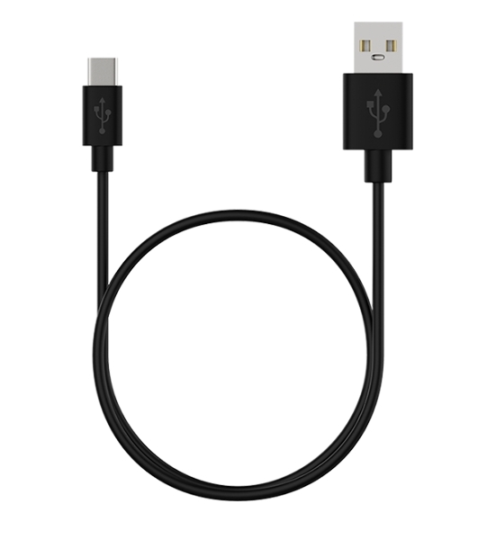 Кабель Maxvi MC-02 black USB-A - Type-C ток макс. нагрузки 2А, макс. напряжение 5V, длина кабеля 1м, материал PVC, черный