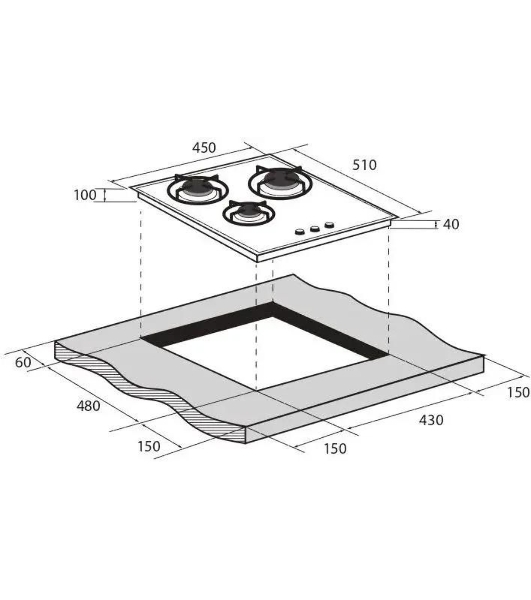 Варочная панель газ ZUGEL ZGH452W, белая