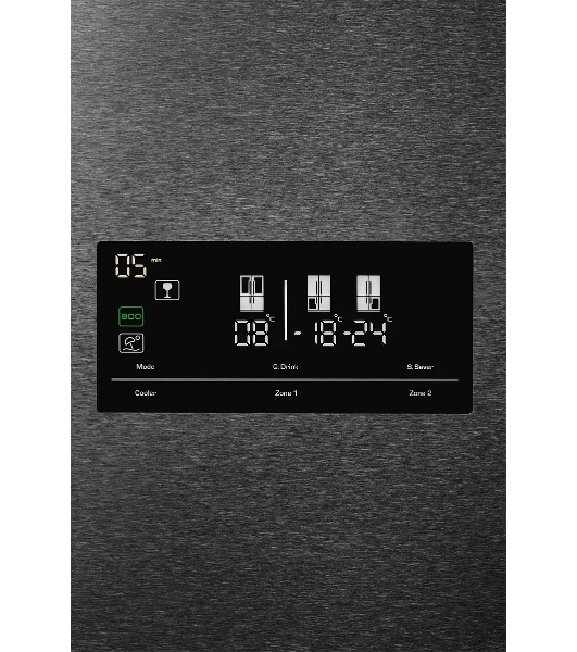 Холодильник Kuppersberg NMFV 18591 DX темный металл трехкамерный 390/170л морозилка снизу, No Frost, Side by Side