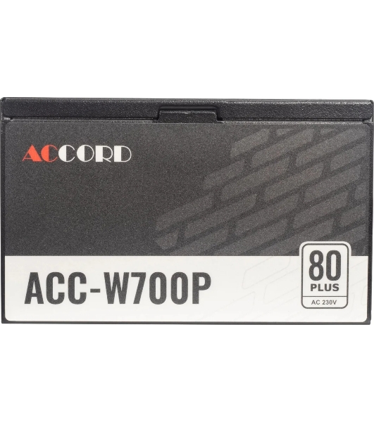 Блок питания Accord ACC-W700P, 700Вт, 80 PLUS WHITE, 120мм, черный