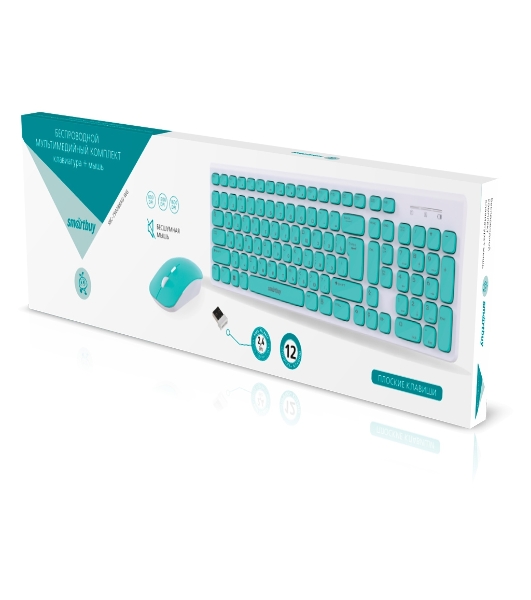 Комплект клавиатура+мышь Smartbuy (SBC-250288AG-WG) ONE 250288AG бело-зеленый