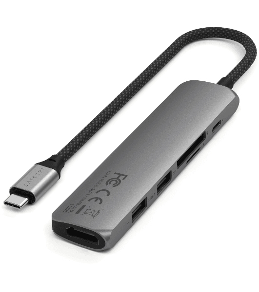 Док-станция Satechi ST-P6SM, USB Type-C, USB Type-C/HDMI/2xUSB Type-A/SD/microSD, USB Type-C
