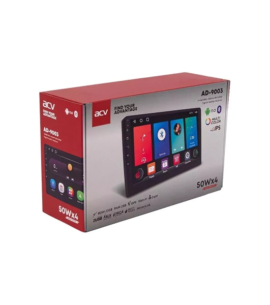 Автомагнитола ACV AD-9003, 2 DIN, 9', Android 11, Bluetooth, USB Type-A, AUX, GPS, CarPlay