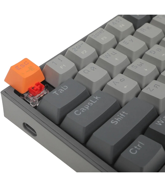 Клавиатура Redragon Fizz проводная, USB Type-A, серый