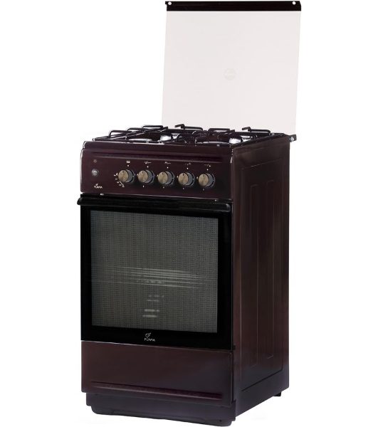 Плита газовая Flama N FG 24237 B коричневый, конфорок 4 газовых, духовка 50 л, 50 см x 85 см x 60 см
