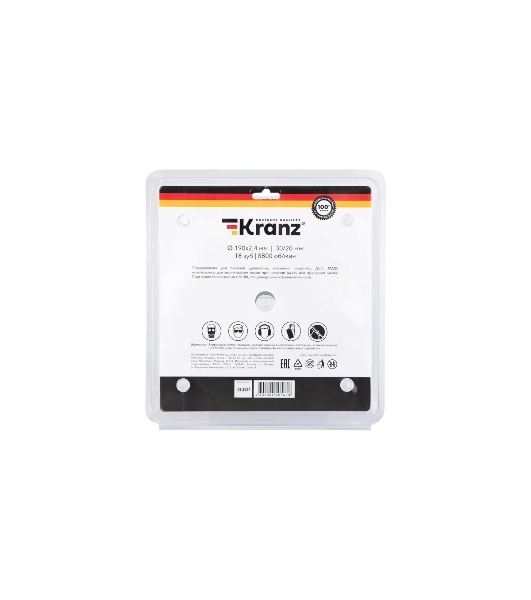 Диск пильный Kranz 190 мм х 18 зуб х 30/20 мм