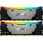 Оперативная память Kingston Fury Renegade, DDR4, 16Gb (2x8GB), 4600MHz, CL19, DIMM, с радиатором, RGB, черный/серебристый, фото 1