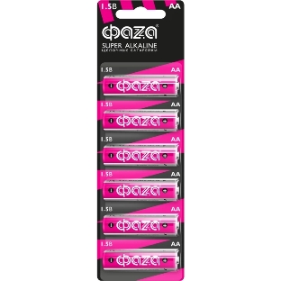 Элемент питания JazzWay LR 6 (AA) ФАZА Super Alkaline блистер, 6 шт.