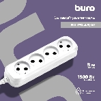 Сетевой удлинитель Buro BU-PSL4.3/W 3 м (4 розетки) белый (пакет ПЭ), фото 1