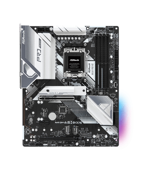 Материнская плата ASRock B650 PRO RS, AM5, AMD B650, 4xDDR5, 4xSATA, 3xM.2, 1xPCIe 4.0 x16, 1xPCIe 3.0 x4, 1xPCIe 3.0 x1, 1xDP, 1xHDMI, 1x2.5Gb LAN, 1xUSB-C 10Gbps, 1xUSB-A 10Gbps, 2xUSB-A 5Gbps, 6xUSB-A 2.0, 3x3.5 мм, 7.1, ATX