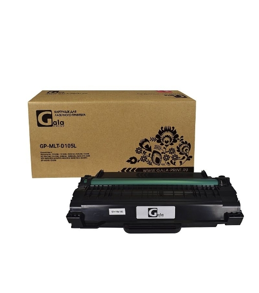 Картридж лазерный GalaPrint GP-MLT-D105L черный (2500 стр) для Samsung ML-1910/1915/2525/2525W/2580N SCX-4600/4623F/4623GN SF650