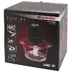 Измельчитель Willmark WMC-7088 (500Вт., стекл. чаша 2л., двойн. лезвия., рез. основание) черный, фото2