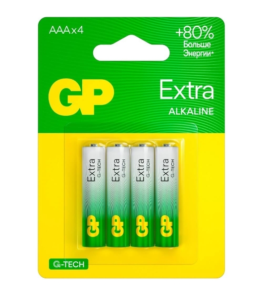 Батарея GP Extra Alkaline 24AXA21-2CRSBC4 AAA (4шт) блистер
