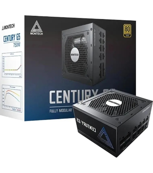 Блок питания Montech ATX 750W CENTURY GOLD G5, 750 Вт, 80 PLUS GOLD, 120 мм, модульный, черный